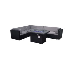 cali collection outdoor patio sofa sectional with matching fire table