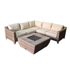 Venice Collection V Sectional With Fire Table
