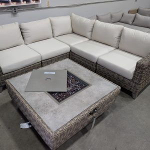Venice Collection V Sectional With Fire Table