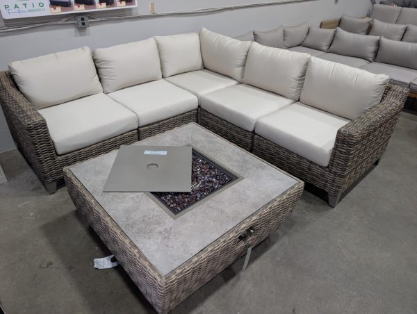 Venice Collection V Sectional With Fire Table