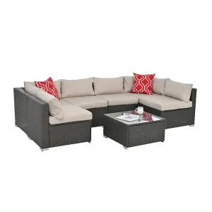 Sydney 7 Piece Modular Set - Beige Cushions