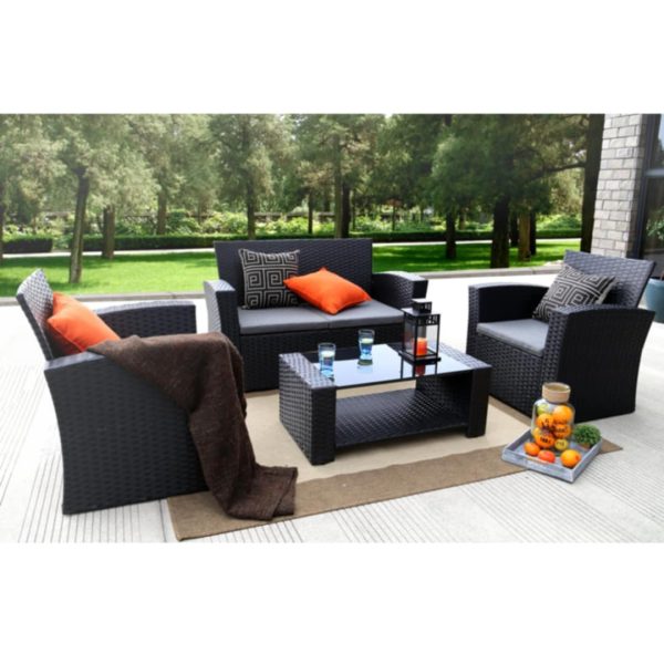4-Piece Patio Set -Black