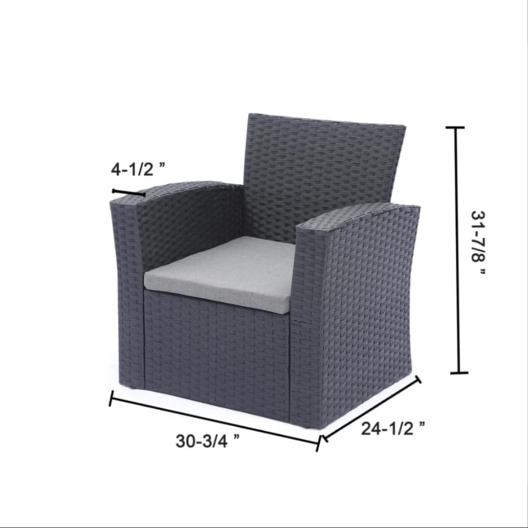 4-Piece Patio Set -Black - Image 3