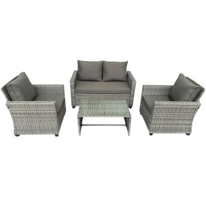 4-Piece Patio Set - Grey