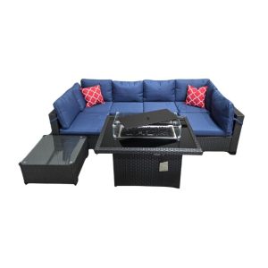 Sydney 7 Piece Set With London Fire Table
