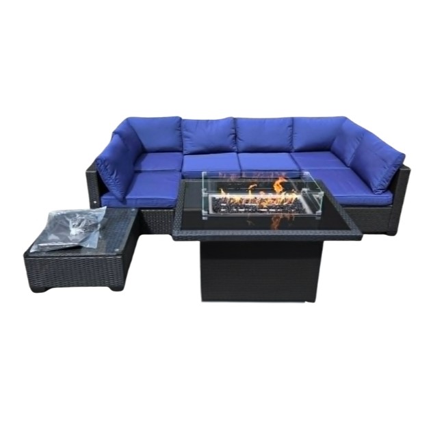 Sydney 7 Piece Set With London Fire Table - Image 4