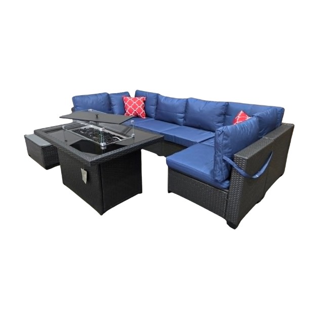Sydney 7 Piece Set With London Fire Table - Image 3
