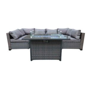 Logan 6 Piece Modular Sectional With Denver Fire Table